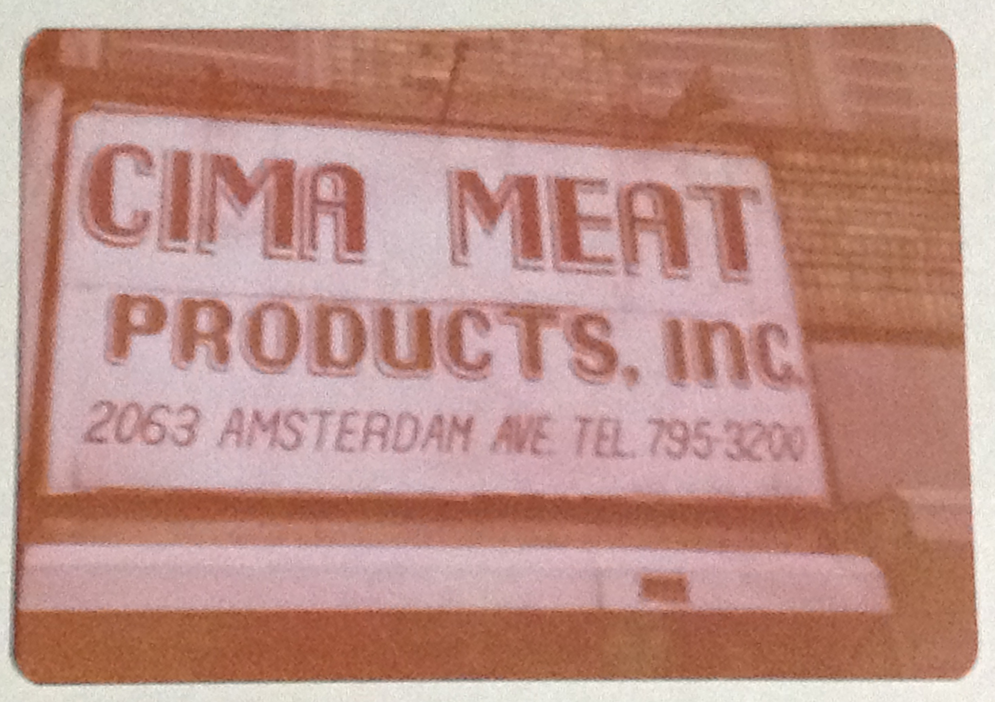 Vintage Sign Cima Meat Products, Inc