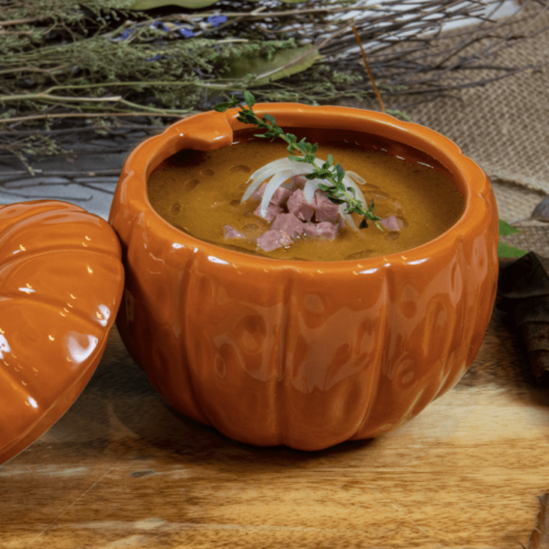 Soup In a Pumpkin Crock